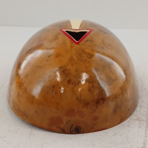 Wood Face Mask Hand Painted Tribal Folk Art Wall Hanging Decorative 9” ~ Signed - Picture 3 of 11